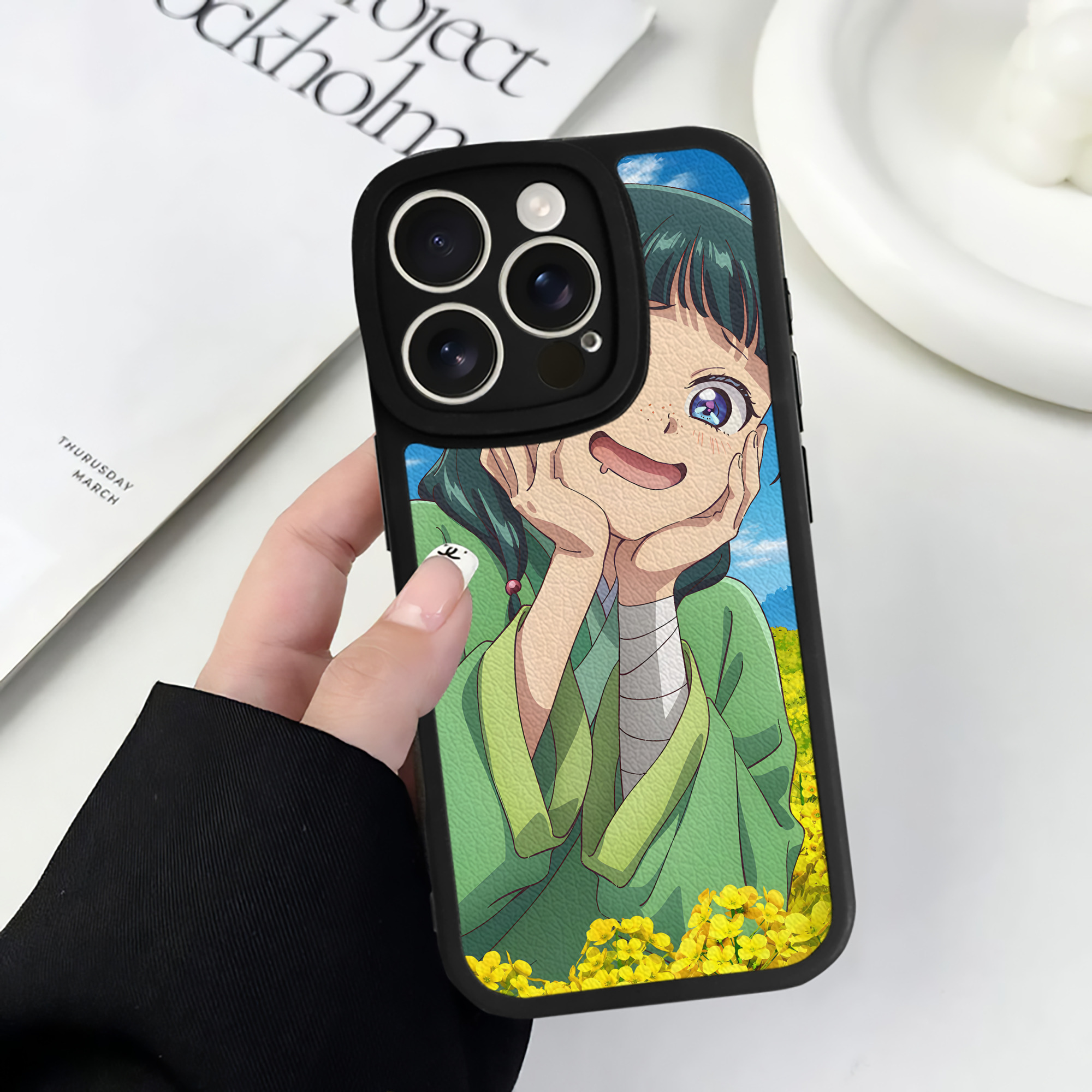（画像用） 薬屋のひとりごと The Apothecary Diaries 【iPhone 16シリーズ対応】シリコンスマホケース（レザー調） 材質：シリコン